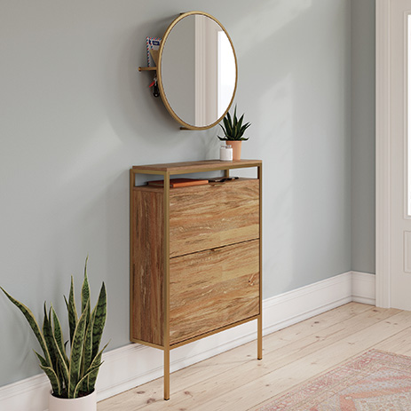 Wall-mounted Shoe Cabinet with Mirror 431268