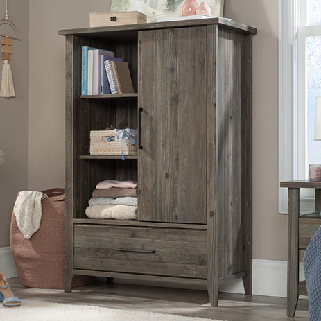 Summit Station Wardrobe Armoire Pebble, Clothing Armoire With Drawers