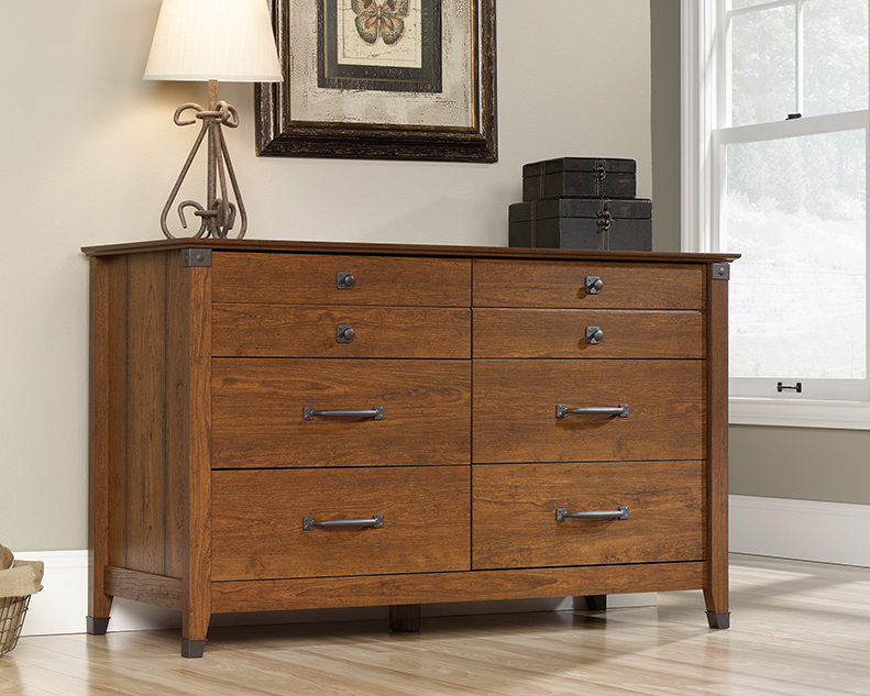 Carson Forge Dresser 415520 Sauder Woodworking Dresser Lintel Oak Washington Cherry Coffee