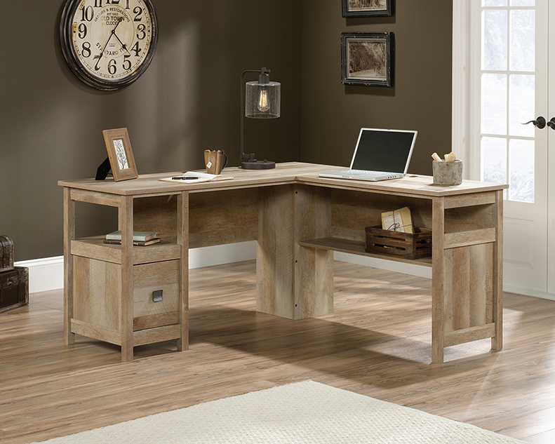 Cannery Bridge L Shaped Desk In Lintel Oak Finish 422884