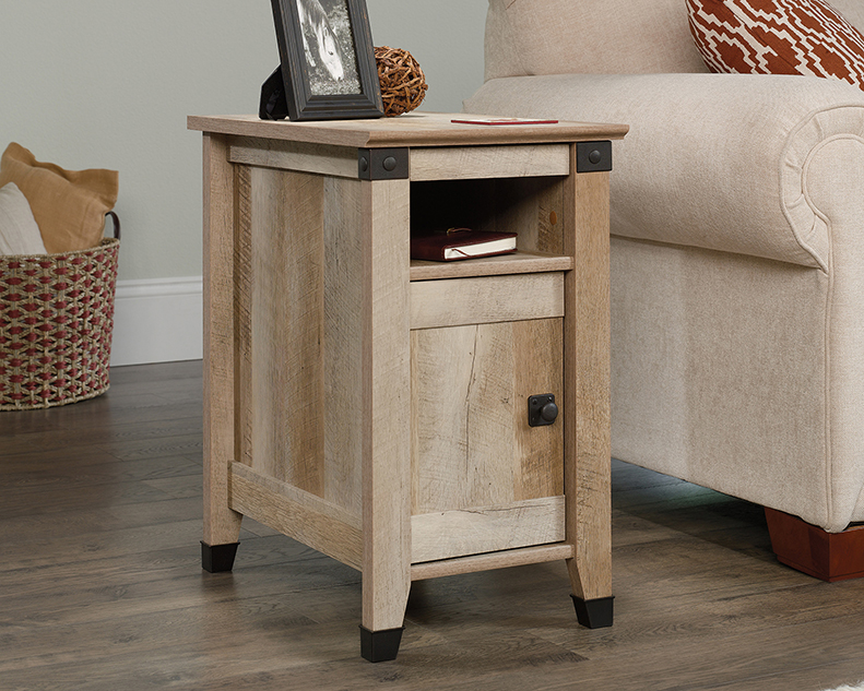 Carson Forge Lintel Oak Side Table With Storage 423038