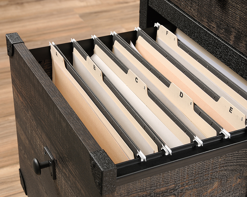 Steel River Industrial Pedestal File Carbon Oak (423974) – Sauder