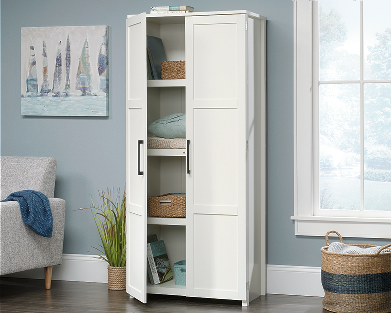 Sauder white cabinet discount