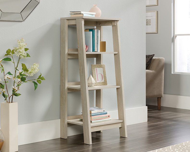 3 Shelf Trestle Display Bookcase Chalked Chestnut 424124 Sauder 3 Shelf Bookcase 424124