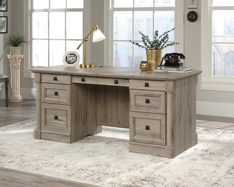 Palladia Executive Home Office Desk Split Oak (424809) – Sauder