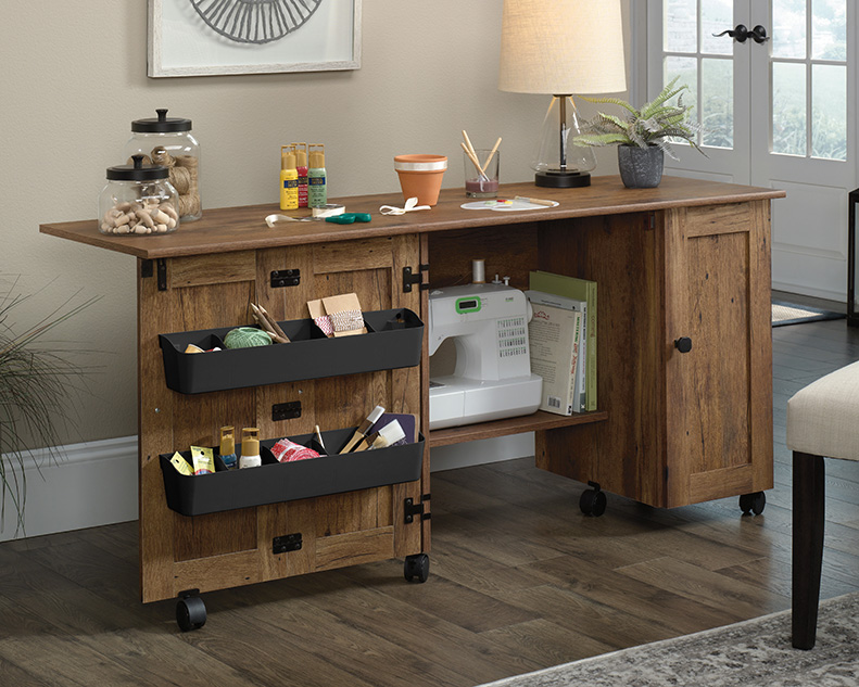 Sauder Select Sewing & Craft Table Vintage Oak (426138) – Sauder