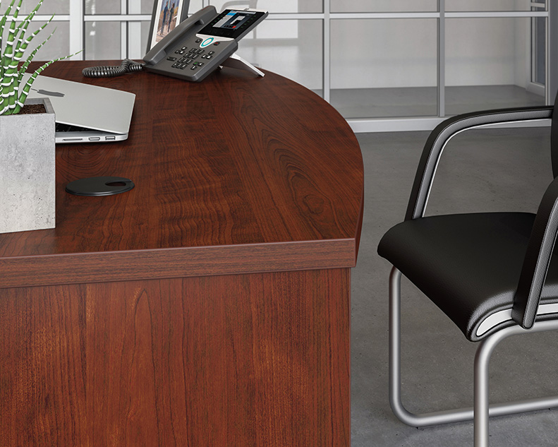 Affirm 60 x 36 Bowfront Executive Desk Classic Cherry (426284