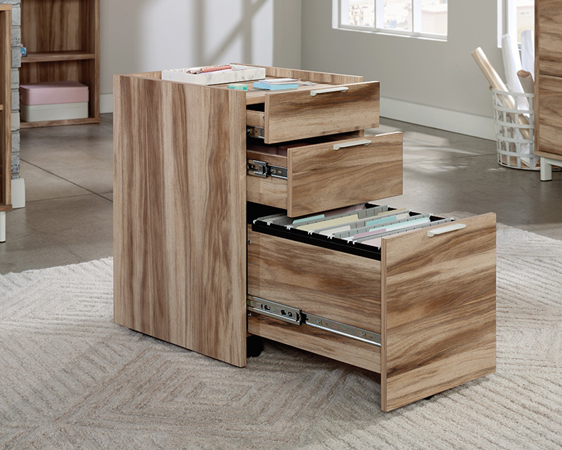 Bergen Circle Pedestal File Cabinet Kiln Acacia (426290) – Sauder