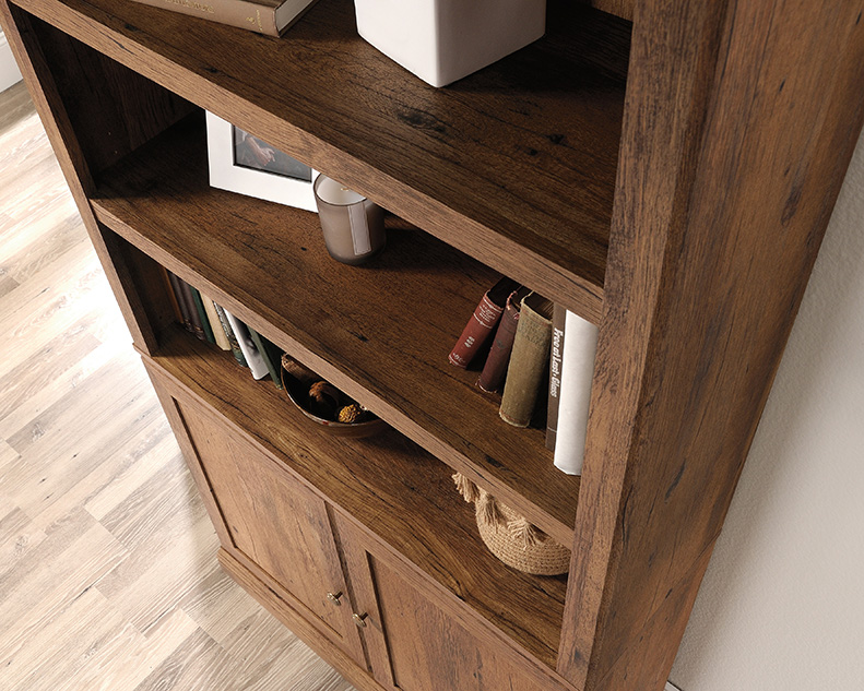 Sauder Select 5-Shelf Bookcase with Doors Vintage Oak (426417