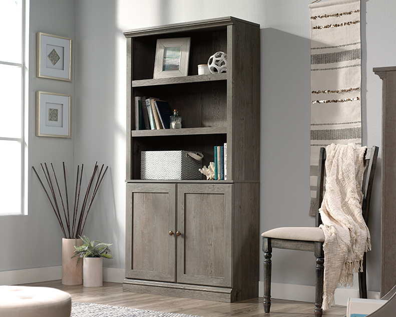 Sauder Select 5-Shelf Bookcase with Doors Mystic Oak (426418) – Sauder