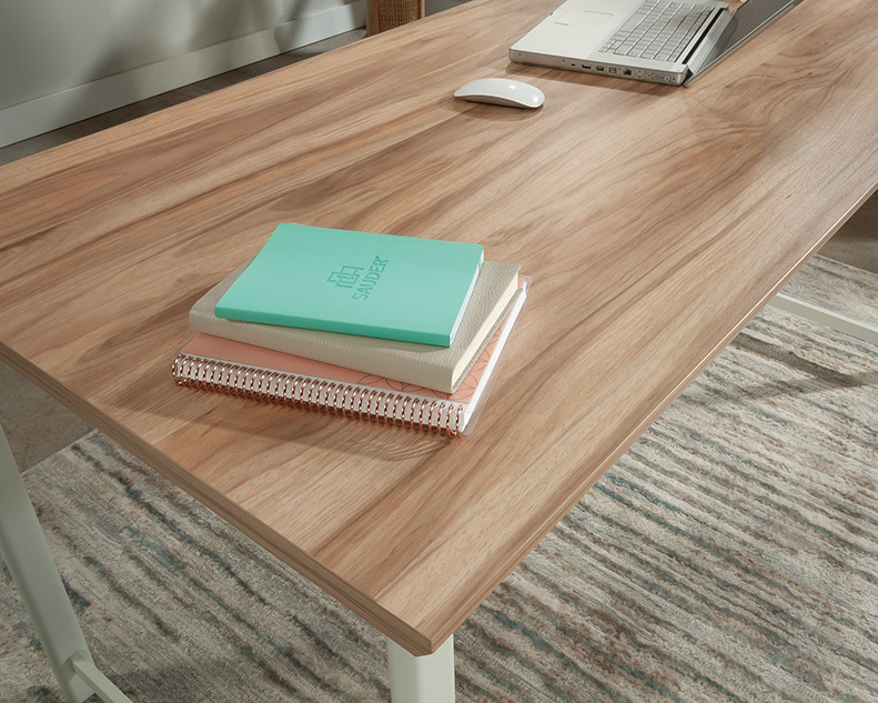 Bergen Circle 60 x 30 Table Desk Kiln Acacia (426459) – Sauder