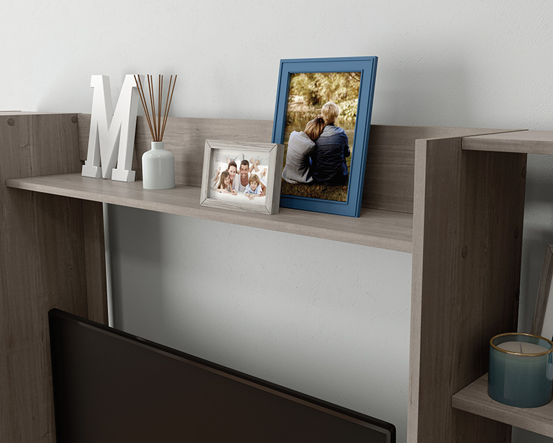 Beginnings Entertainment Wall System Silver Sycamore (428240