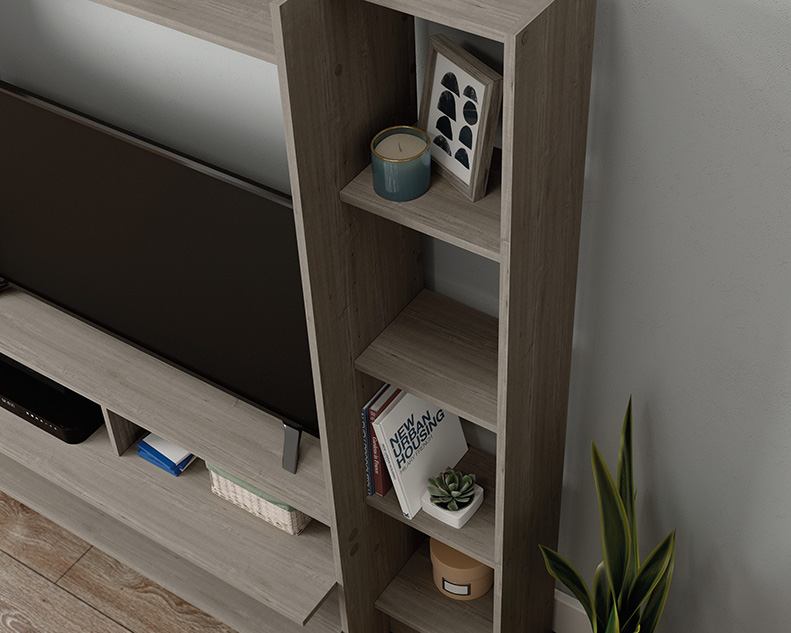 Beginnings Entertainment Wall System Silver Sycamore (428240