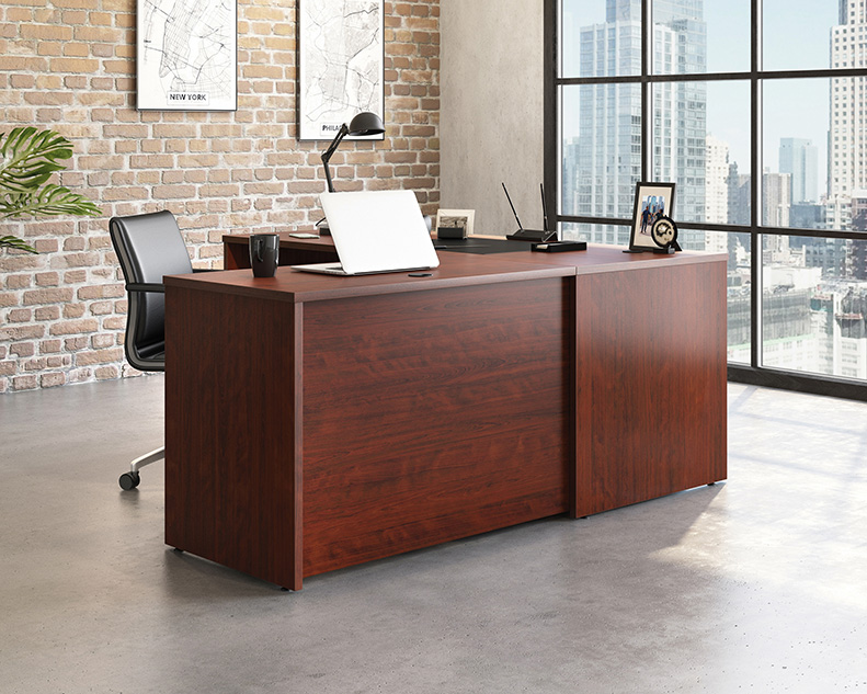 Affirm 72” Desk, 42” Desk Return Classic Cherry (430219) - Sauder