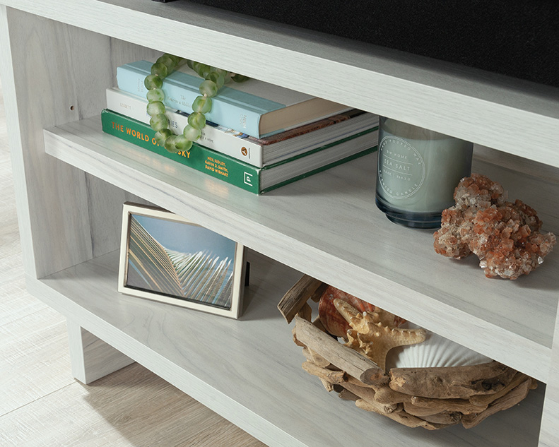 Porto Palma TV Credenza With Doors Haze Acacia (431231) – Sauder
