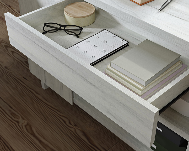 Porto Palma Desk with Credenza Haze Acacia (431234) – Sauder