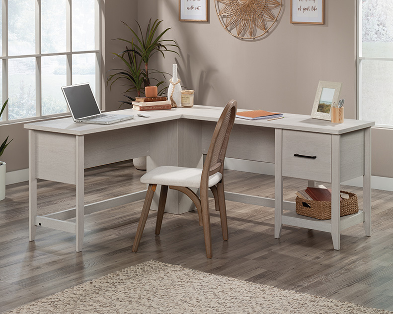 Summit Station L-Shaped Desk Glacier Oak (432013) – Sauder