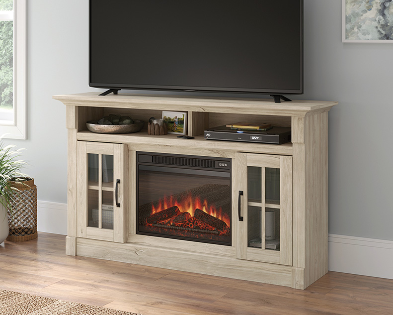 Belleze 58 TV Stand with 23 Electric Fireplace Fireplace TV Console for TVS Up to 65