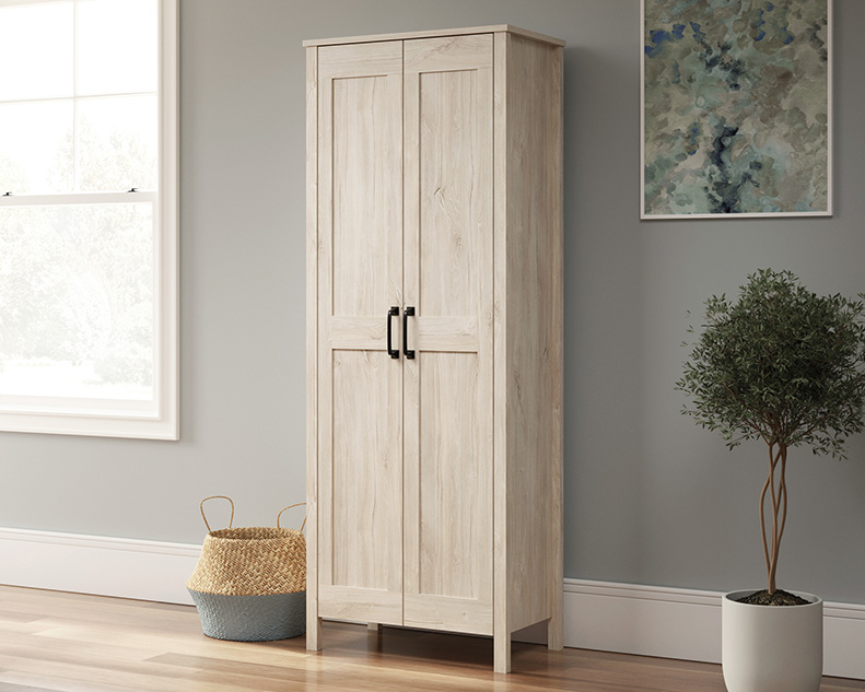 Sauder Select 2-Door Storage Cabinet Chalk Oak (433242) - Sauder