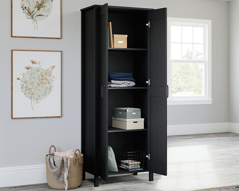 Sauder Select 2-Door Storage Cabinet Raven Oak (433243) - Sauder