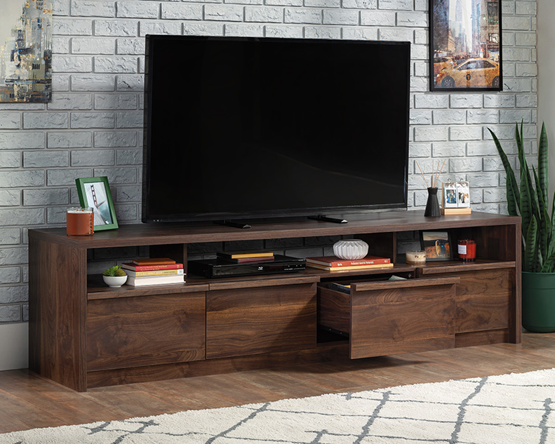 Harvey Park TV Credenza Grand Walnut (433787) – Sauder