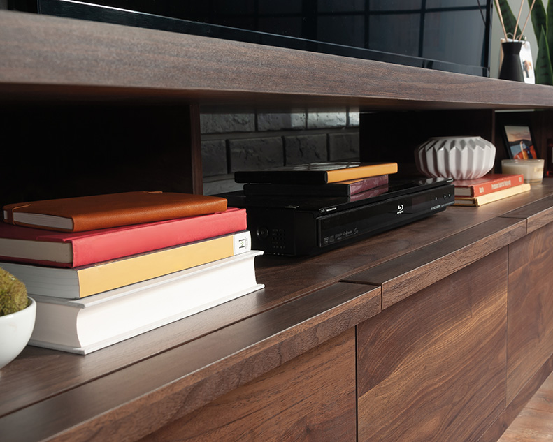 Harvey Park TV Credenza Grand Walnut (433787) – Sauder