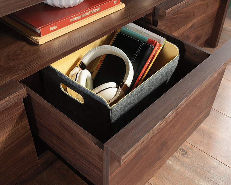 Harvey Park TV Credenza Grand Walnut (433787) – Sauder
