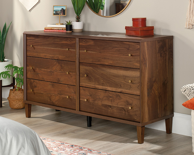 Willow Place 6-Drawer Dresser Grand Walnut (433807) – Sauder