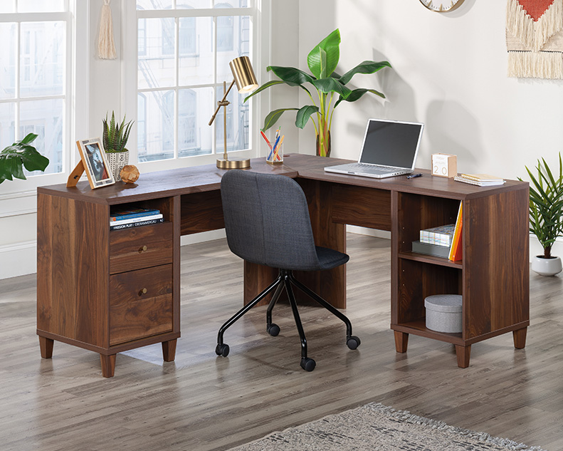 Willow Place L-Shaped Desk Grand Walnut (433812) – Sauder