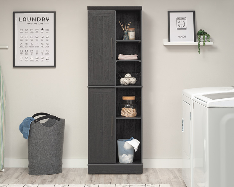 HomePlus 2-Door Storage Cabinet Raven Oak (435131) – Sauder