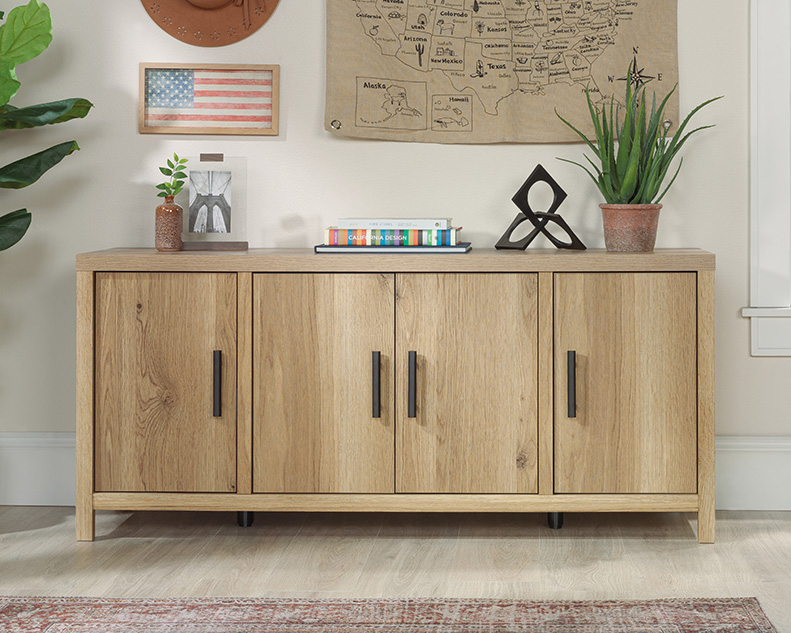 Erie TV Credenza with Doors Timber Oak (436795) – Sauder Erie TV Credenza with Doors Timber Oak (436795) – Sauder