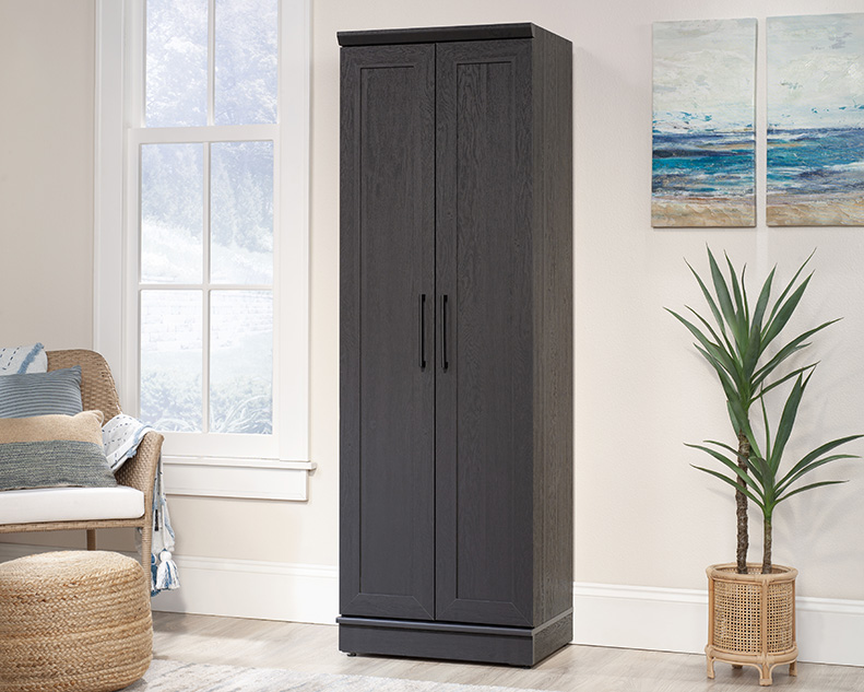 HomePlus 2-Door Storage Cabinet Raven Oak (436839) – Sauder
