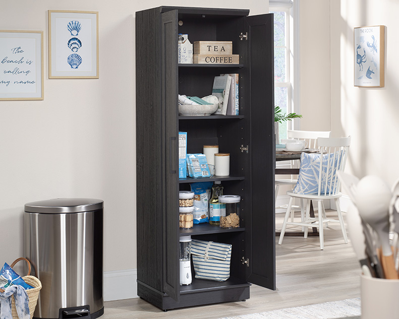 HomePlus 2-Door Storage Cabinet Raven Oak (436839) – Sauder