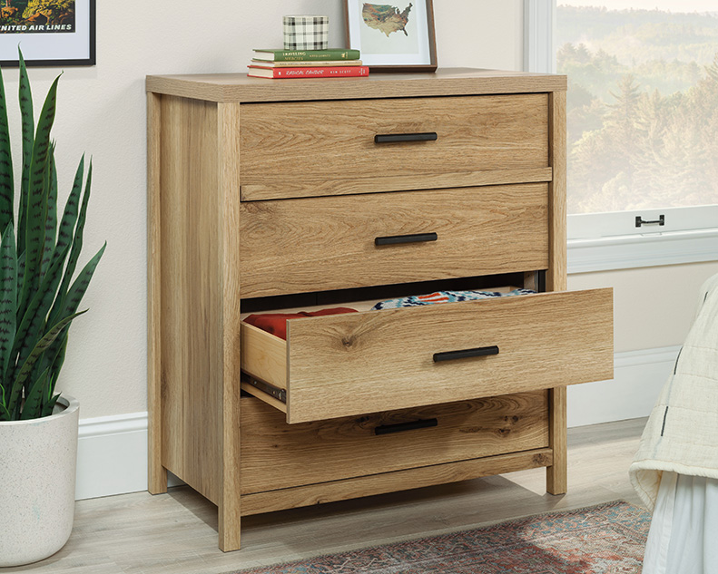 Erie 4-Drawer Bedroom Chest Timber Oak (436892) – Sauder
