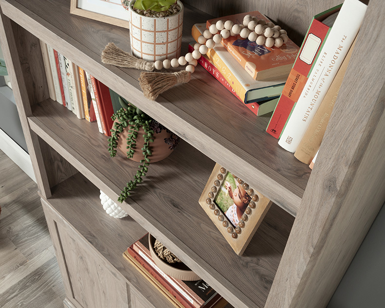 Sauder Select 5-Shelf Bookcase with Doors Laurel Oak (437336) – Sauder