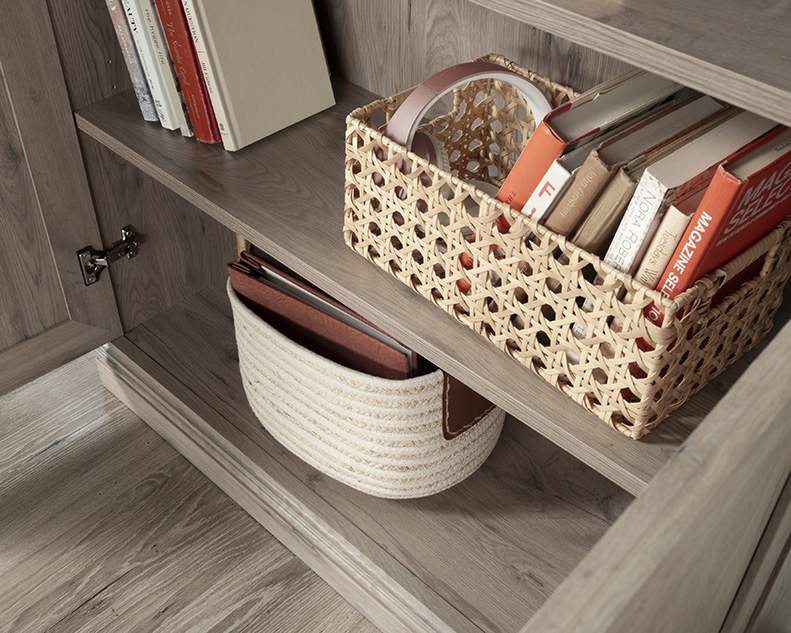 Sauder Select 5-Shelf Bookcase with Doors Laurel Oak (437336) – Sauder