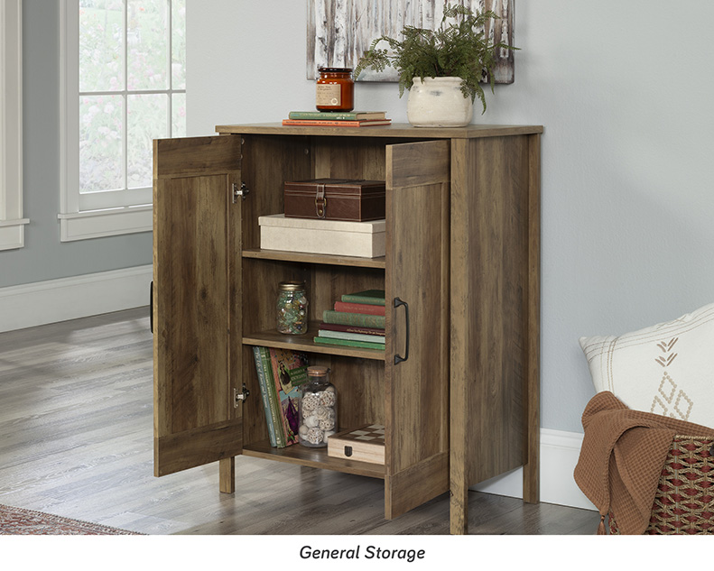 Sauder Select 2-Door Low Storage Cabinet Rural Pine (443664) – Sauder