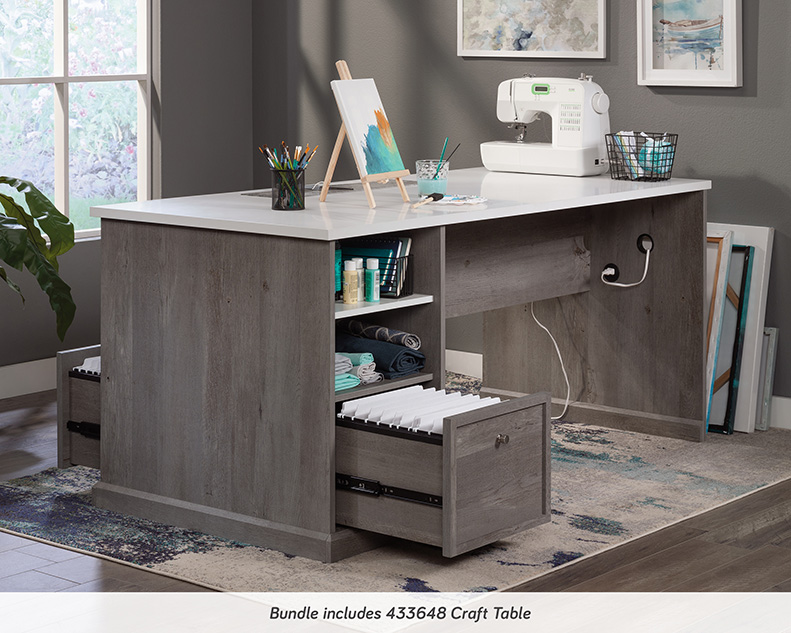 オフィスマック　コレクション Craft Pro Series Craft Work Table & Hutch Mystic Oak (443685