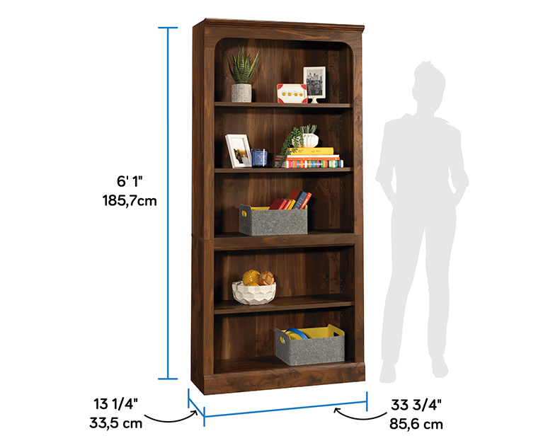 Sauder Select 5-Shelf Bookcase Grand Walnut (444766) – Sauder