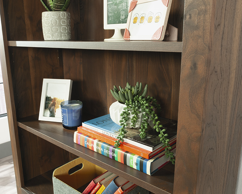 SAUDER オープンシェルフ 304 ブラウン Sauder Select 5-Shelf Bookcase Grand Walnut (444766) – Sauder