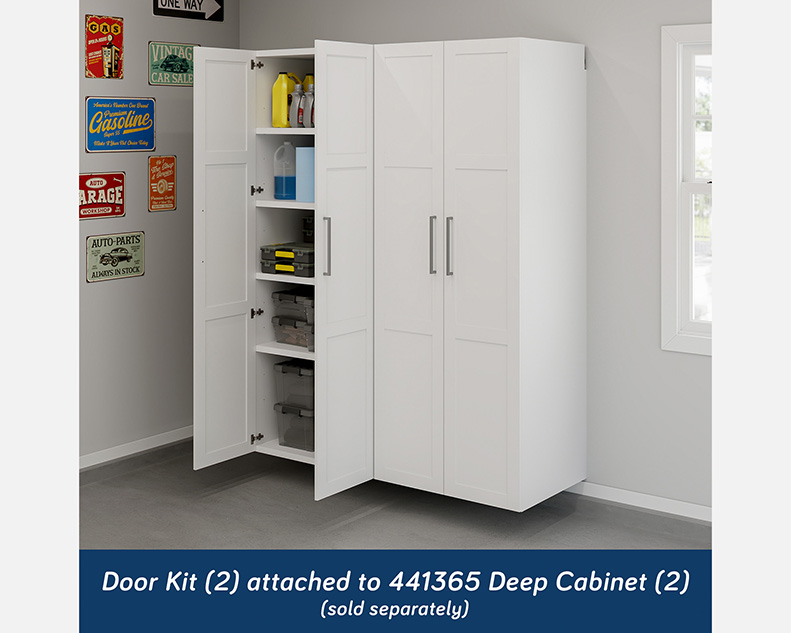 GarageCore Tall Storage Cabinet Door Kit White (446194) – Sauder