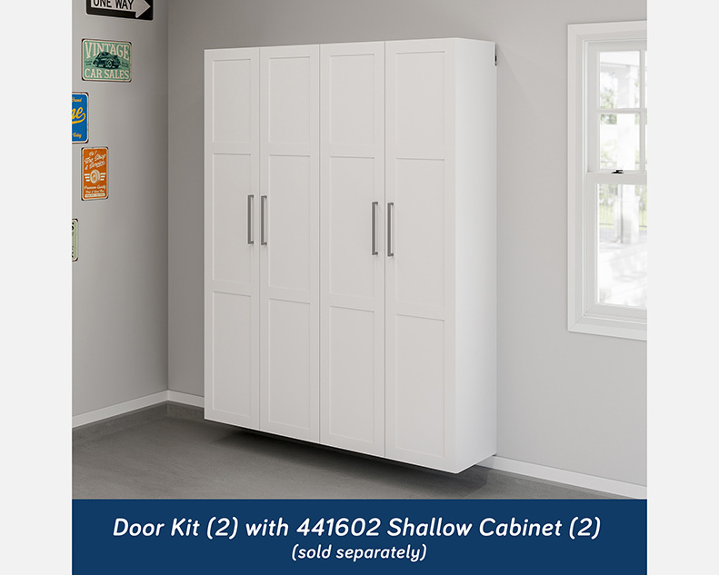 GarageCore Tall Storage Cabinet Door Kit White (446194) – Sauder