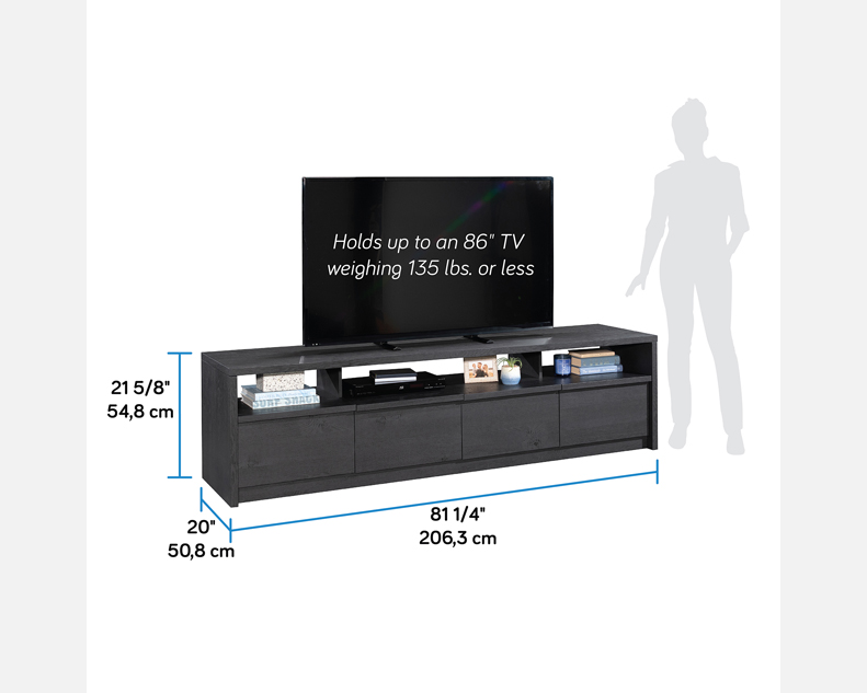 Harvey Park Large TV Credenza Raven Oak (446900) - Sauder