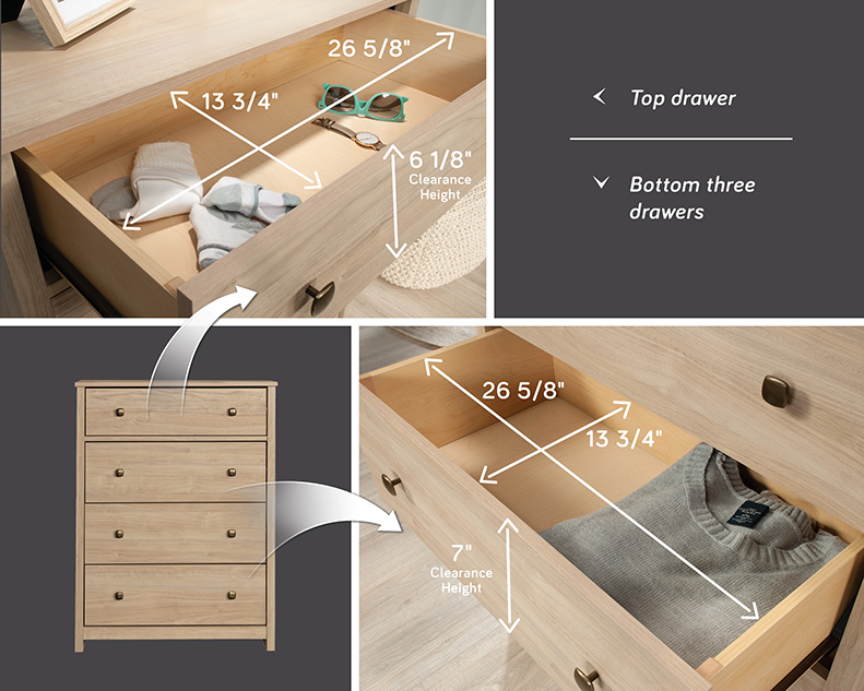 River Ranch 4-Drawer Bedroom Chest Harvest Walnut (447360) - Sauder